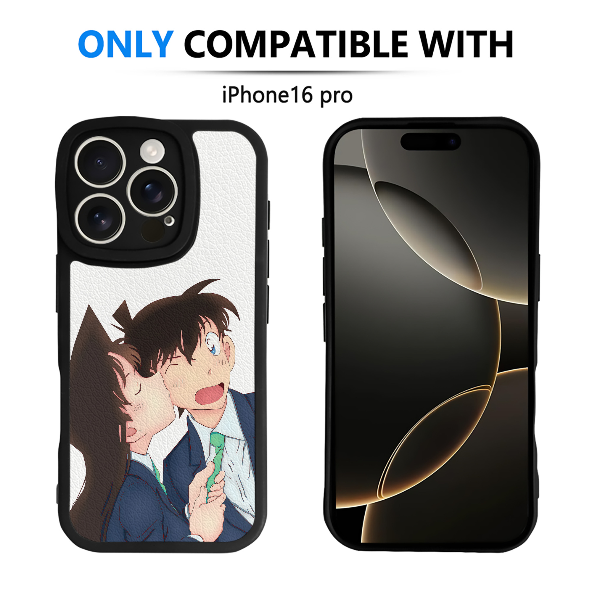 （画像用） 名探偵コナン Detective Conan 【iPhone 16シリーズ対応】シリコンスマホケース（レザー調） 材質：シリコン